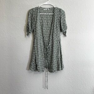 Reformation Green and White Floral Mini Dress